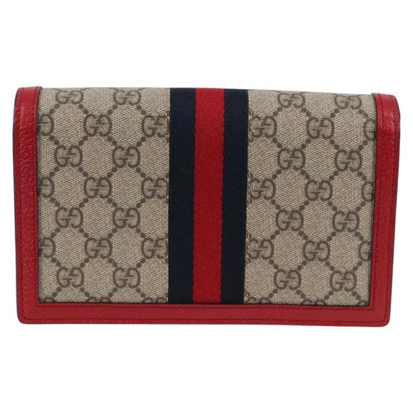 GUCCI GG Supreme Queen Margaret Wallet PVC Beige 476079 496334 Auth ac3848M - Picture 3 of 16
